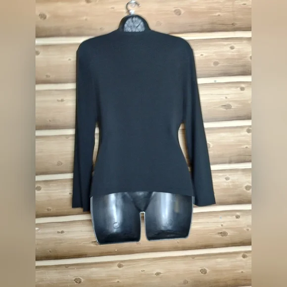 5/$20 Coldwater creek women long slevee black blouse size small - Picture 6 of 9